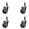 Service Caster 3.5'' Thermoplastic Rubber Wheel Swivel 3/4'' Expanding Stem Caster Set, 4PK SCC-EX20S3514-TPRB-34-4 - alternate 1